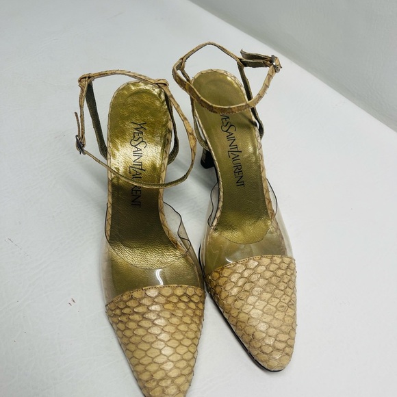 Yves Saint Laurent vintage snake print heels shoes size 7.5 - Picture 2 of 9